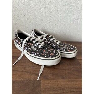 VANS AUTHENTIC FLORAL PRINT LOW TOP CANVAS SNEAKERS SIZE 7
